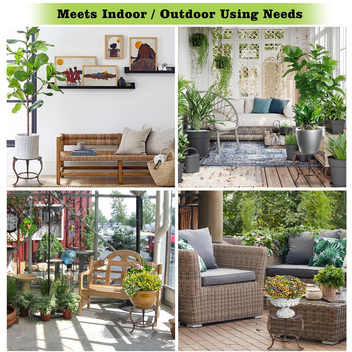 OwnMy large plant stand on patio showcasing ample top space for greenery.
