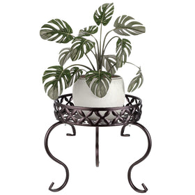 OwnMy metal round plant stand assembly displaying a secure, stylish base for a pot.