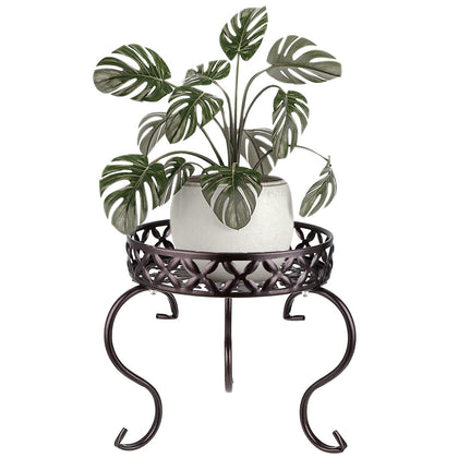 OwnMy metal round plant stand assembly displaying a secure, stylish base for a pot.
