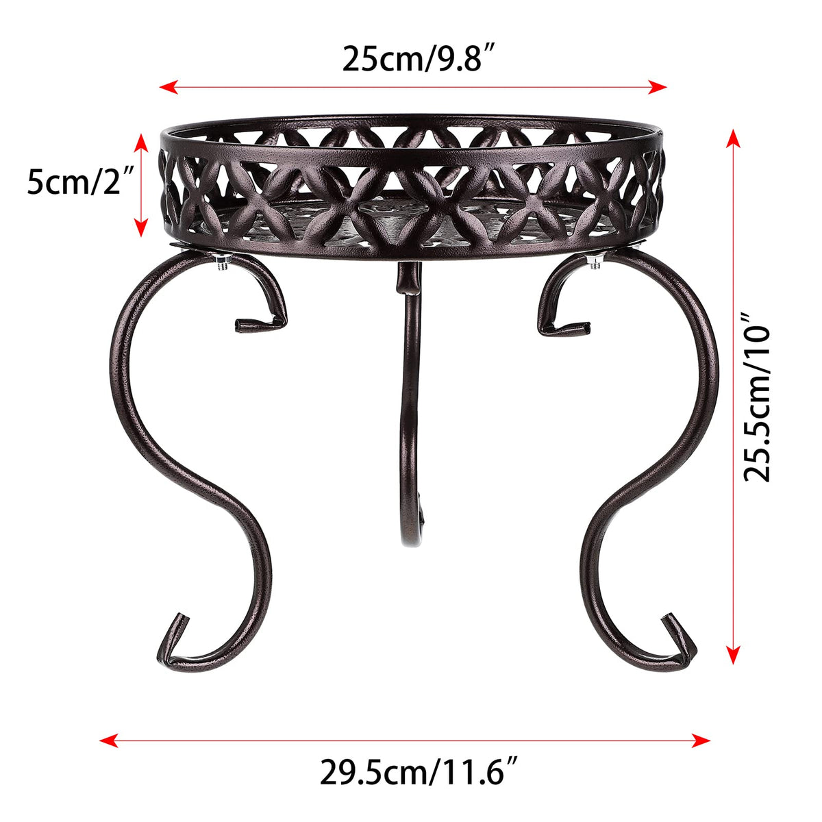 OwnMy metal round plant stand retro pattern enhances elegant home decor.