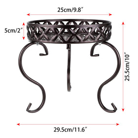 OwnMy metal round plant stand retro pattern enhances elegant home decor.