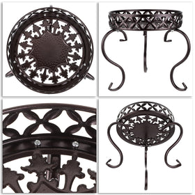 OwnMy metal round plant stand separation design for compact storage when not in use.