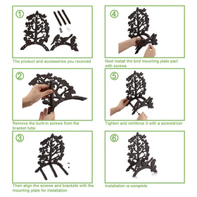 Packaging overview for OwnMy cast iron hose holder with dimensions