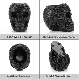 OwnMy resin skull planter bottom anti-slip pads protect surfaces.