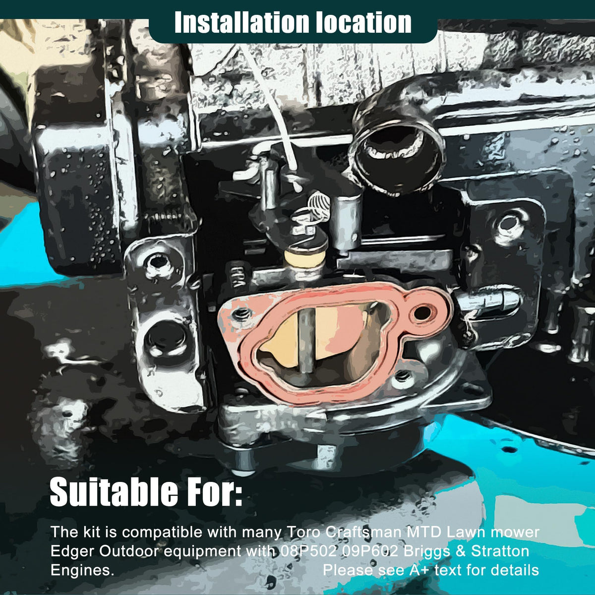 OXCANO 799583 carburetor mounting holes close-up for secure fit