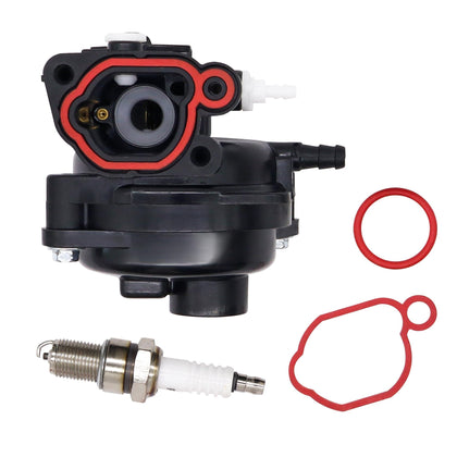 OXCANO 799583 carburetor with spark plug front view showing Briggs & Stratton compatibility