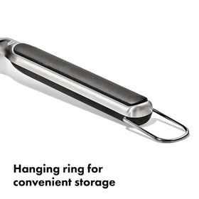 OXO griddle turner hanging ring enables convenient storage after cooking