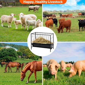 Oxphanor feeder accommodates goats, calves, cows, and horses with ease