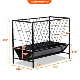Oxphanor hay feeder bottom 24-gallon pan provides steady feed access