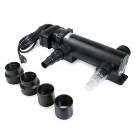 OXYFUL 18W UV light clarifier mounted in aquarium setup enhances water clarity