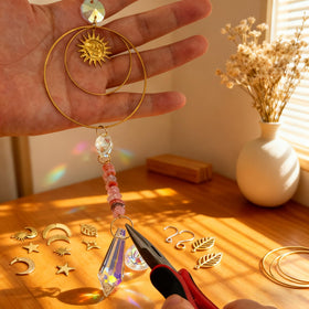 OYACH wind chime with sun and moon charms enhances outdoor decor