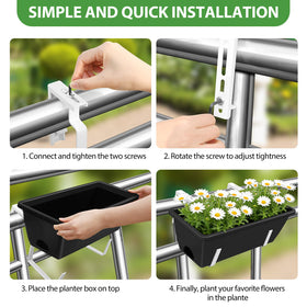 OYEAL multipurpose deck and porch planter ready for installation