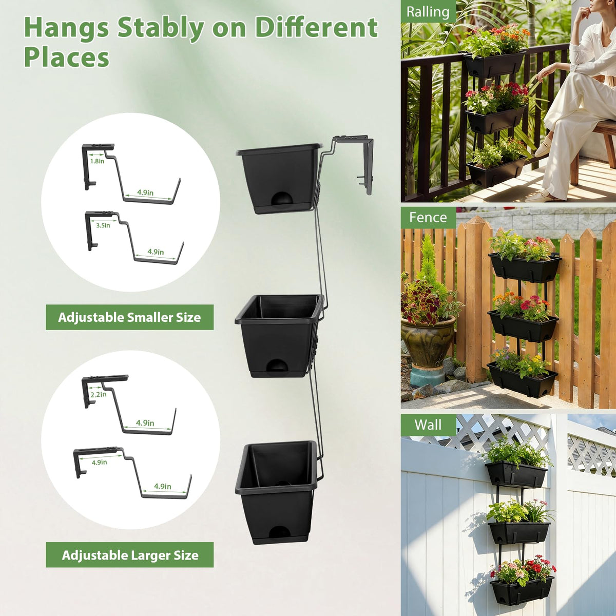 OYEAL black finish adds modern style to patios and balconies.