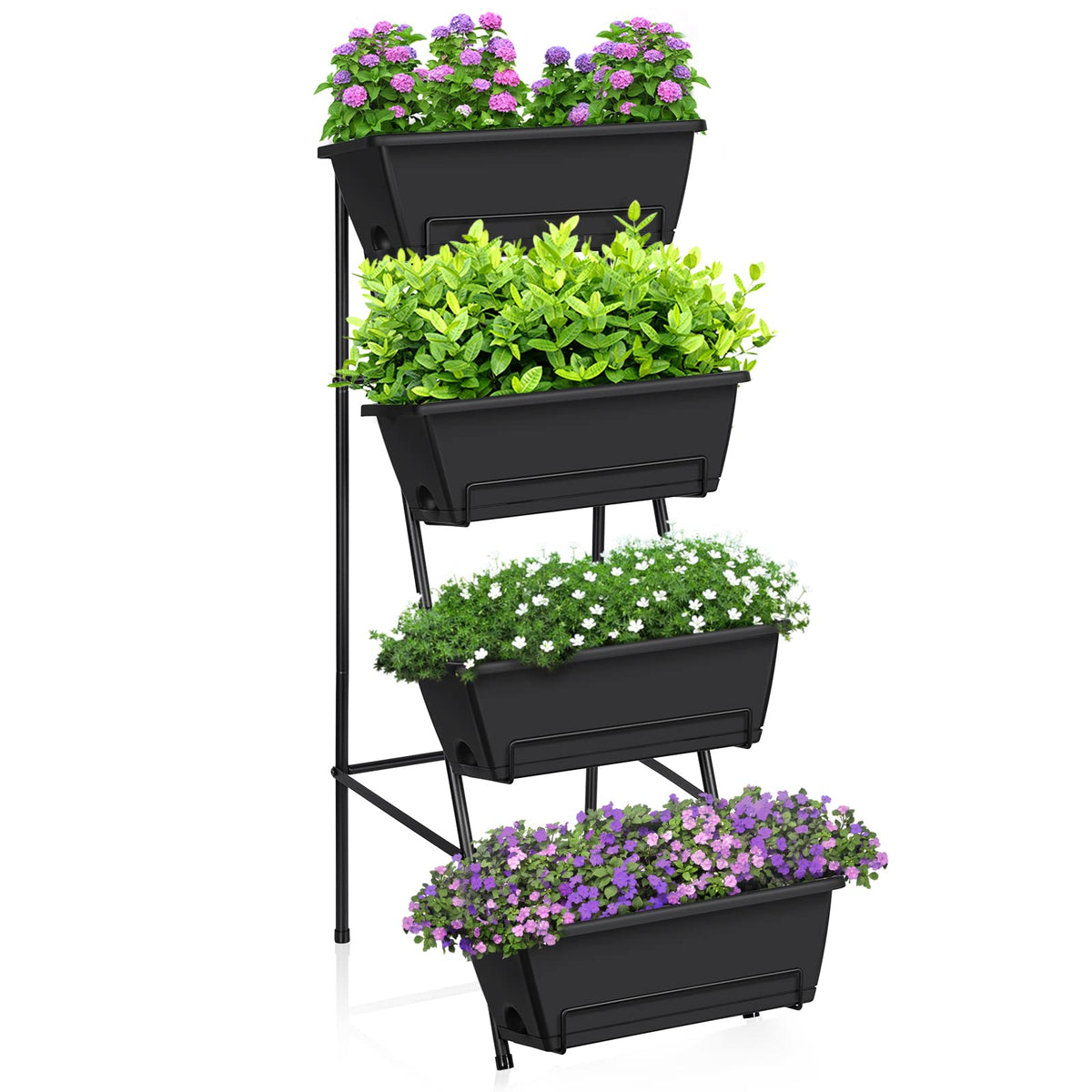 OYEAL raised garden bed 4-tier vertical for compact balconies and patios.