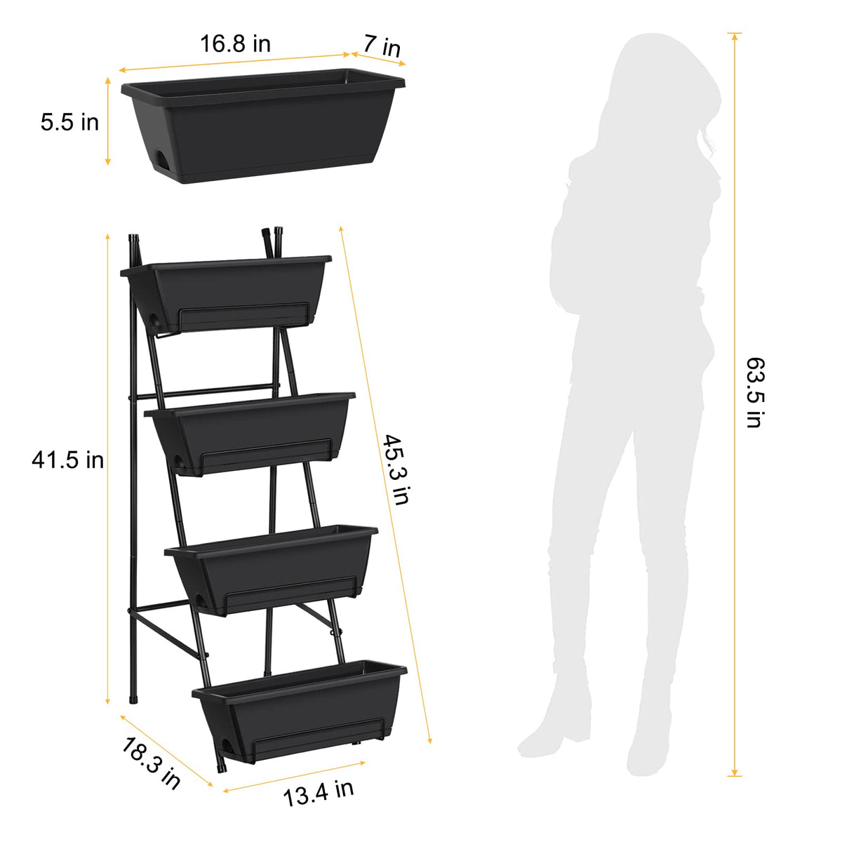 OYEAL vertical garden bed sturdy frame with triangular design for stability.
