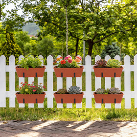 OYEAL window boxes on a balcony show versatile plant display options.