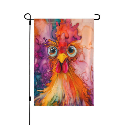 Oyebn Colorful Rooster flag front double-sided display; vibrant outdoor curb appeal.
