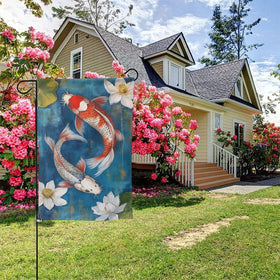 oyebn two koi fish garden flag 12x18 outdoor decor for gardens