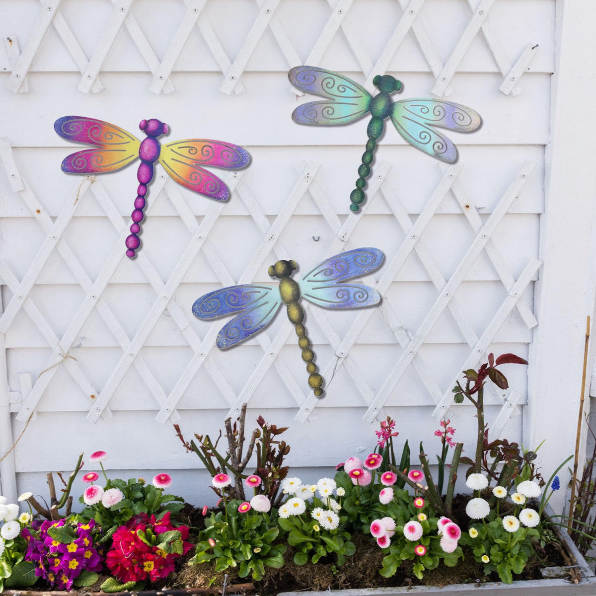 OYEFLY dragonfly wall decor brings whimsy to porches and fences