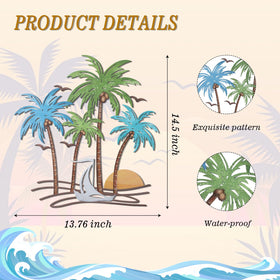 OYEFLY metal tropical beach wall art brings seaside style to living rooms.