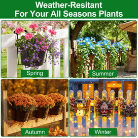 OYMVEKIK weather-resistant metal planter with powder coating on a deck rail.