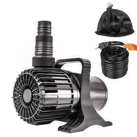 OYO WATER outdoor pond pump creating a dramatic waterfall in the yard
