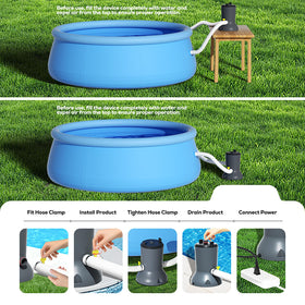OYO WATER 20W solar panel powering pool filtration for eco-friendly operation.