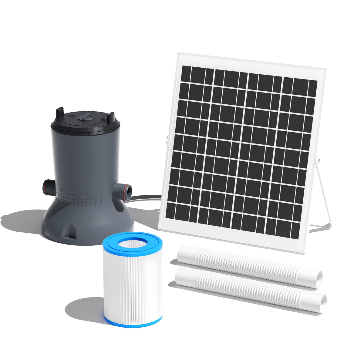 OYO WATER 400GPH solar pump overview with compact filtration system.
