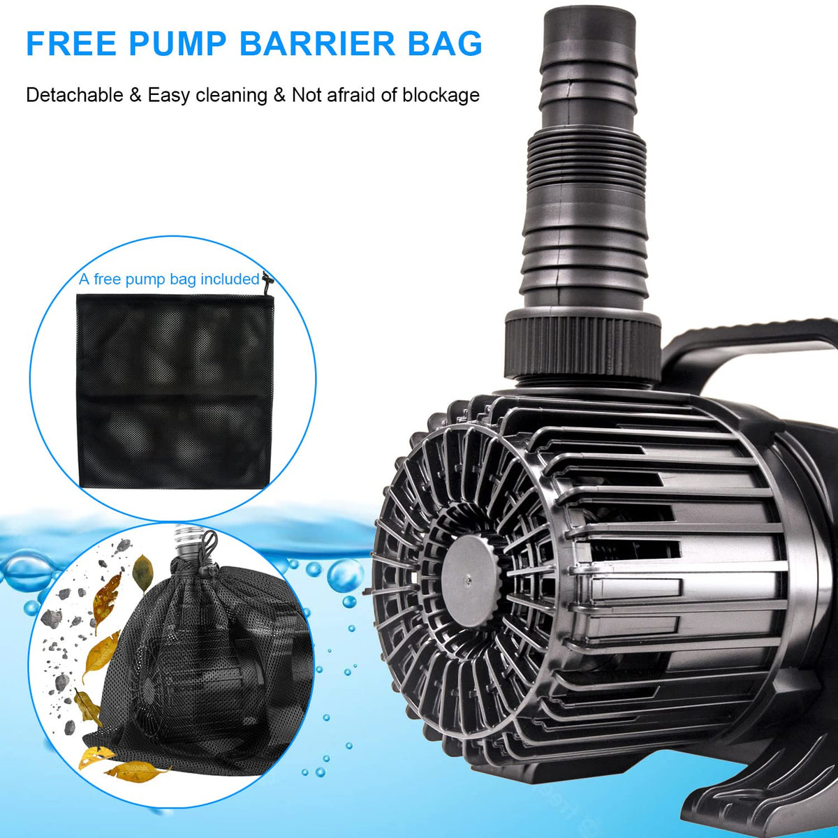 OYO WATER IPX8-submersible pump ready for submerged pond use