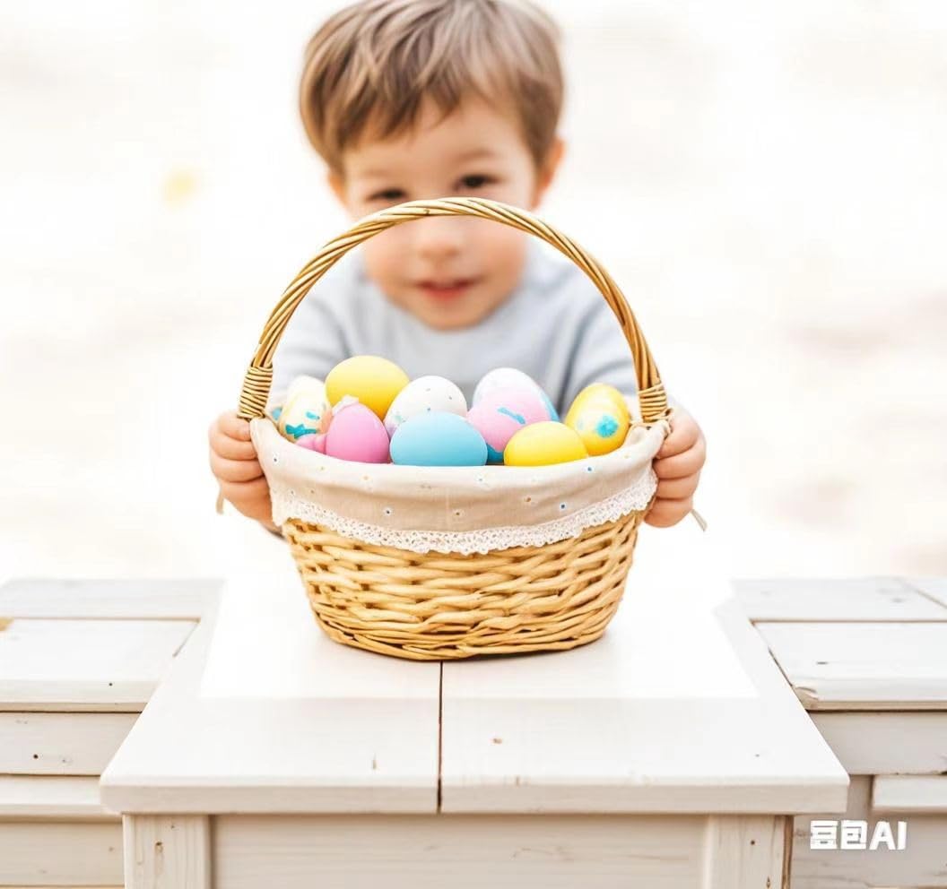 OYPEIP Willow Easter Basket handle provides comfortable carrying for kids