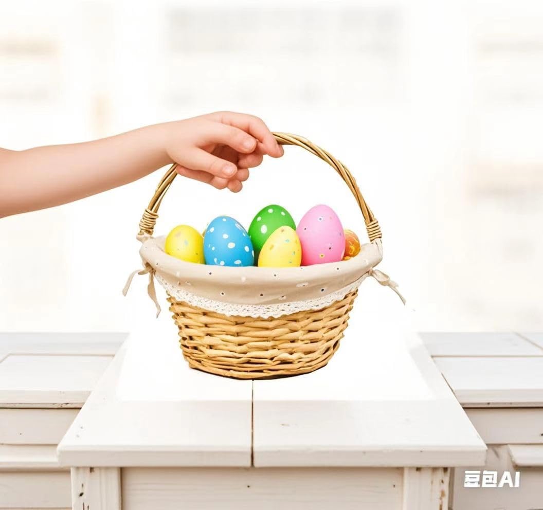 OYPEIP Willow Easter Basket lace detail adds delicate decorative touch
