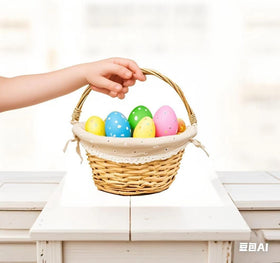 OYPEIP Willow Easter Basket lace detail adds delicate decorative touch