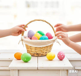 OYPEIP Willow Easter Basket removable liner keeps contents clean