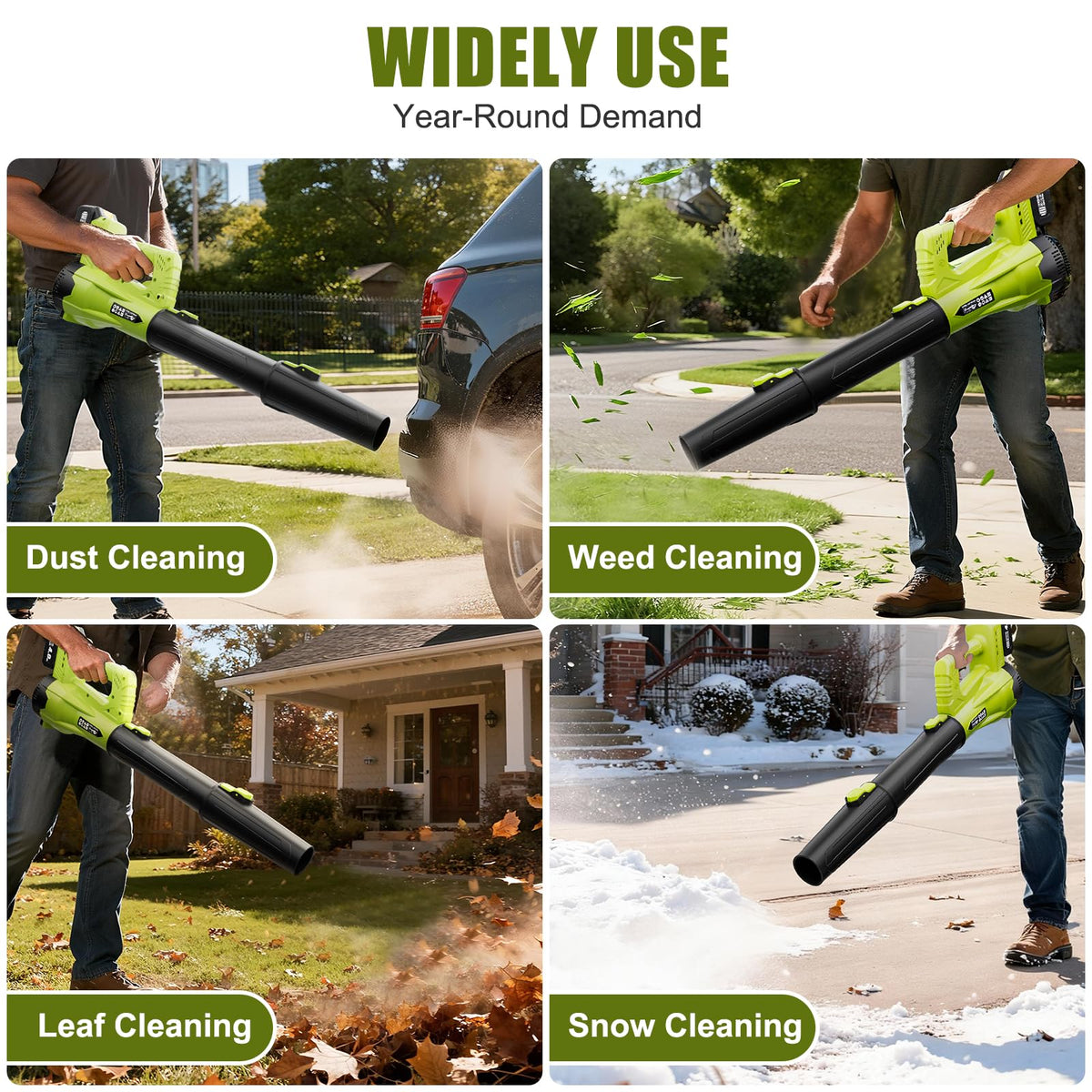 Air velocity up to 160 MPH for efficient patio and pathway cleanup