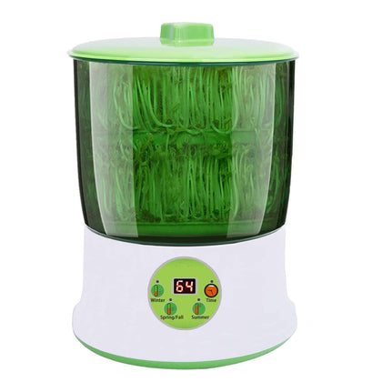 OYSIR Bean Sprouts Machine front view showing dual trays for family-sized sprouting