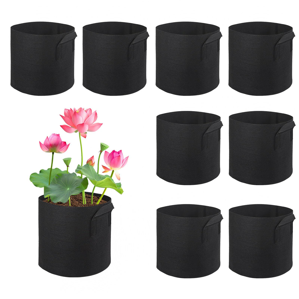 OZIO 8Pack Lily Plant Pot for pond shows breathable fabric supporting healthy aquatic roots