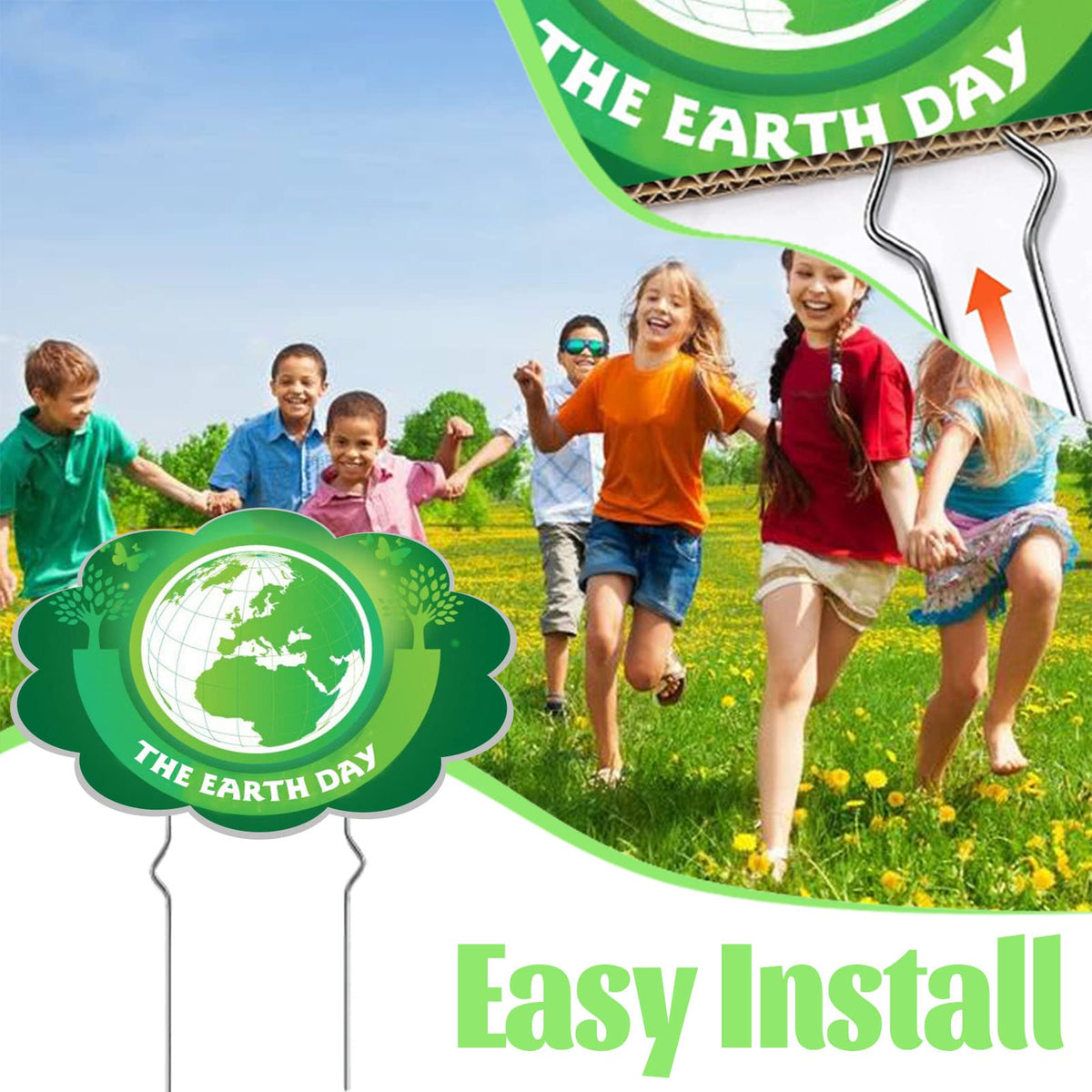 OZIO easy-install yard sign stake for quick corrugated-plastic sign setup