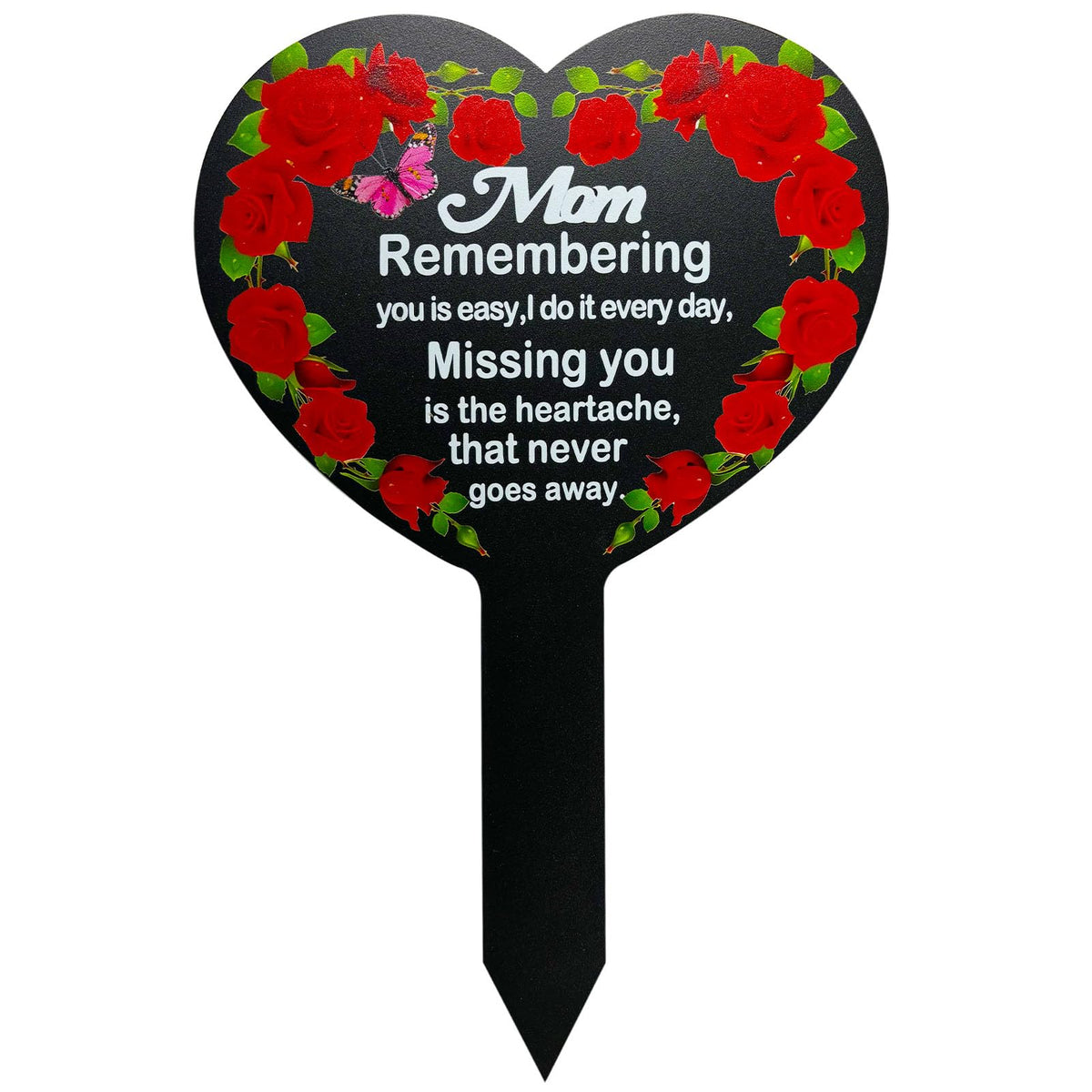 OZIO memorial heart marker mom flowers offers a lasting tribute in outdoor spaces.