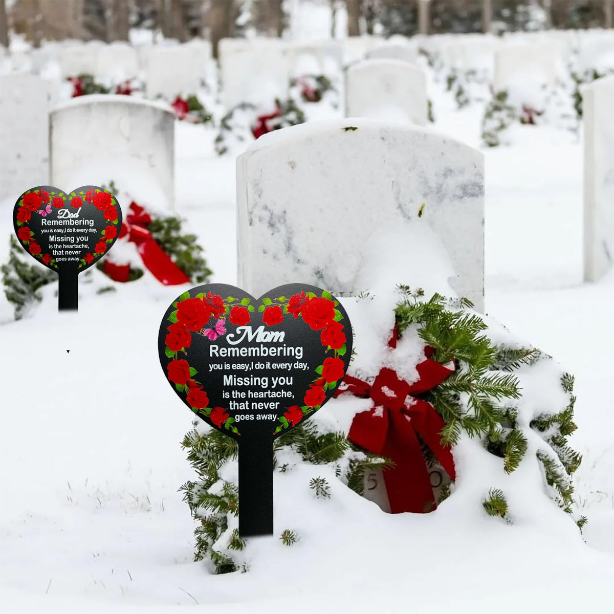 OZIO memorial plaque complements garden, lawn, and grave side displays.