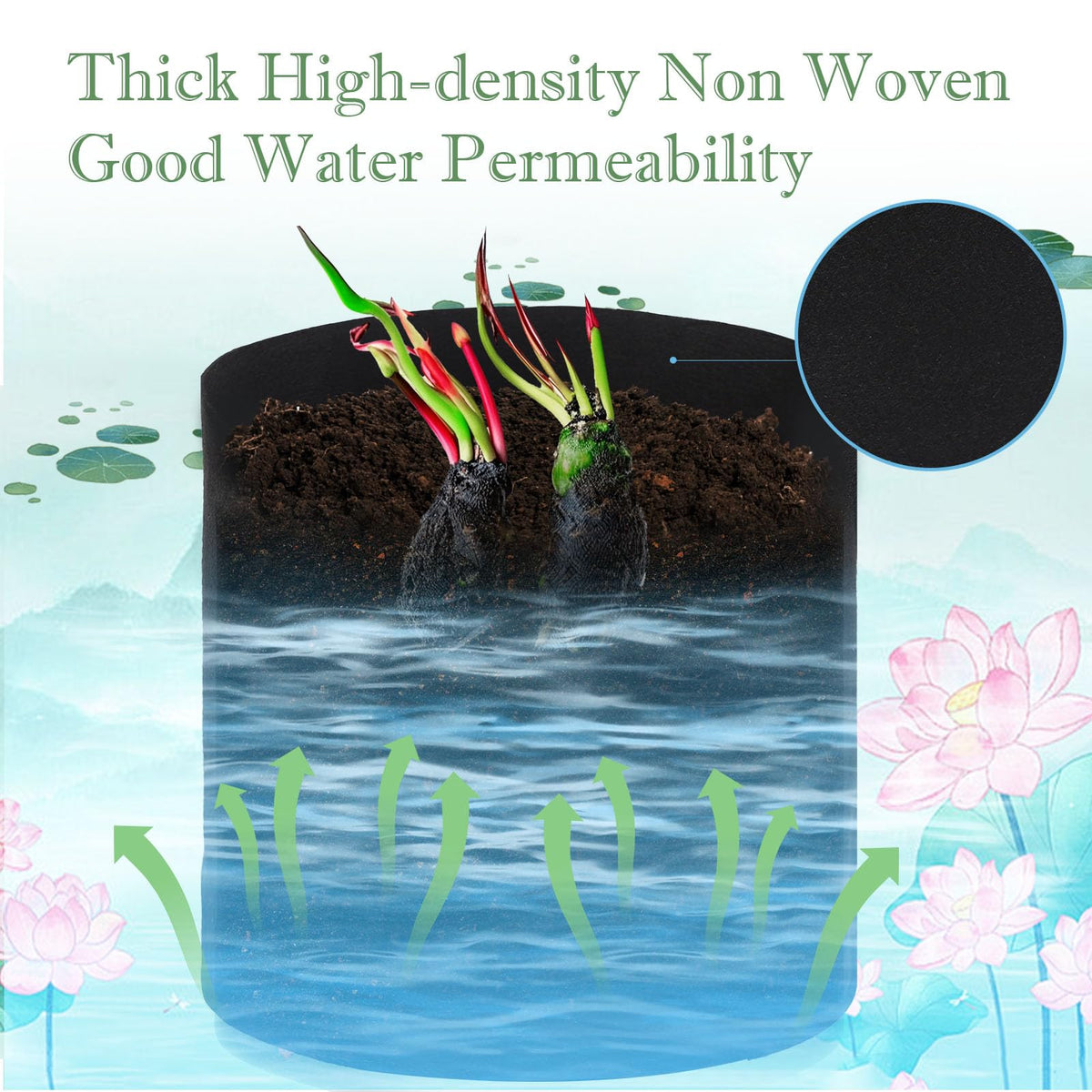 OZIO multi-use plant bag suitable for aquatic plants, vegetables, and lilies