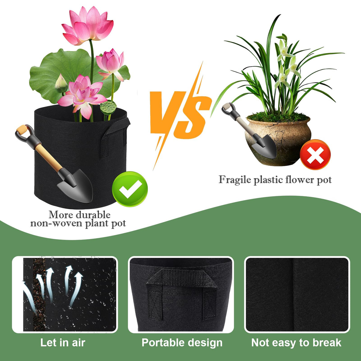 OZIO pond-safe fabric material gentle to pond life