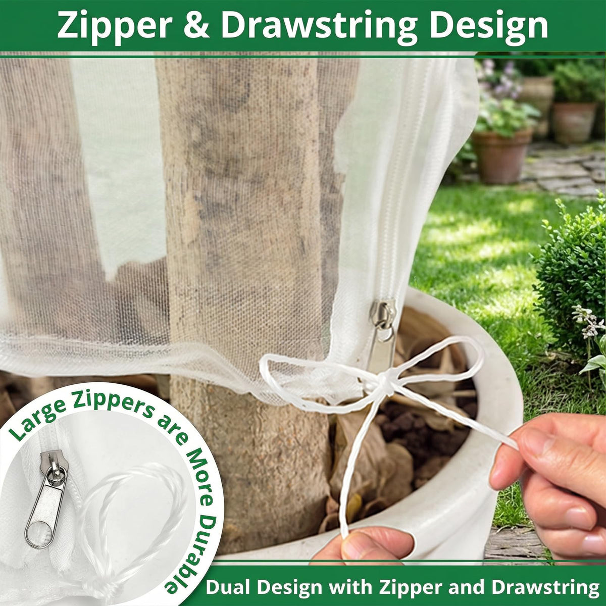 OZMI netting allows watering with netting in place