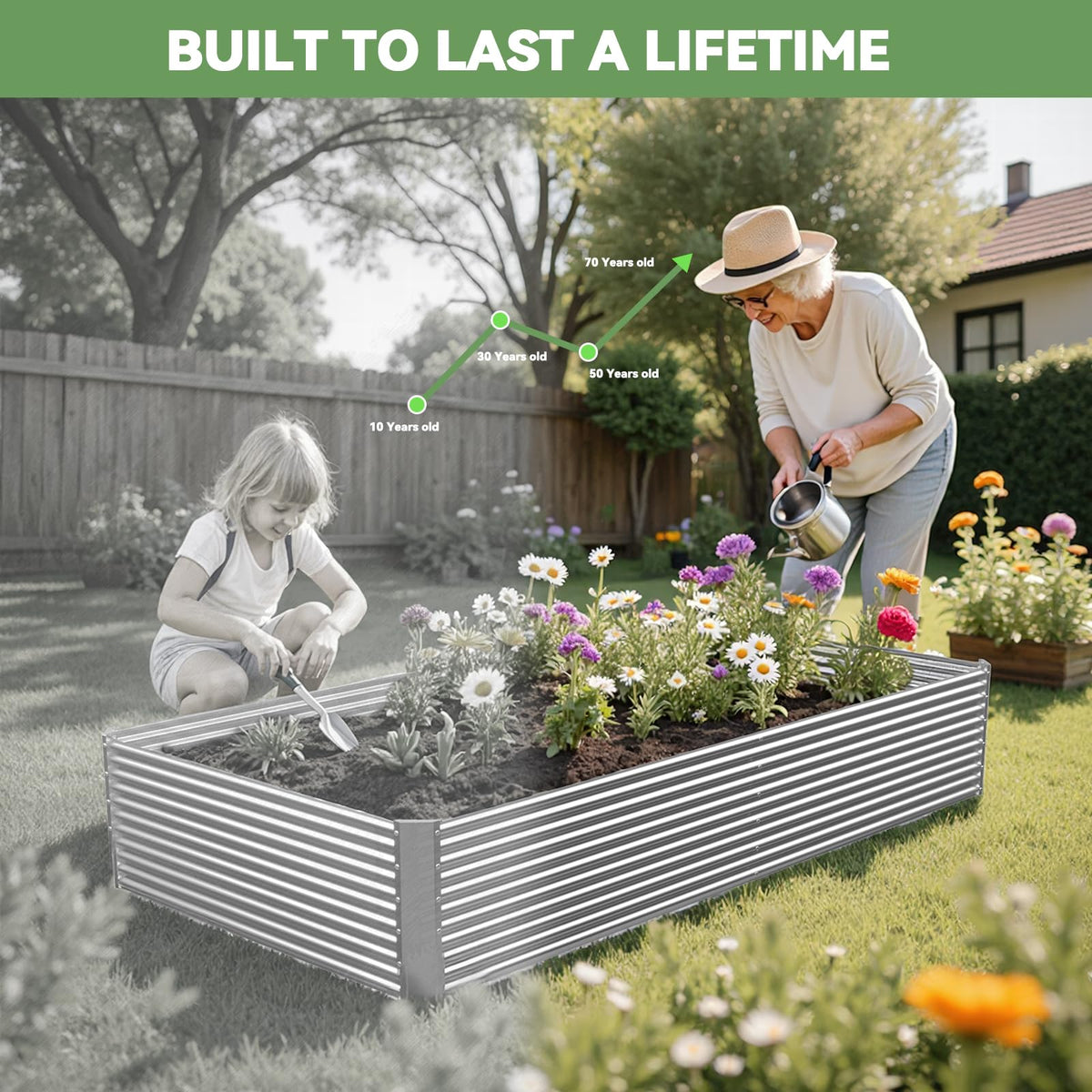 OZMSHF setup in a backyard demonstrating organized garden space.