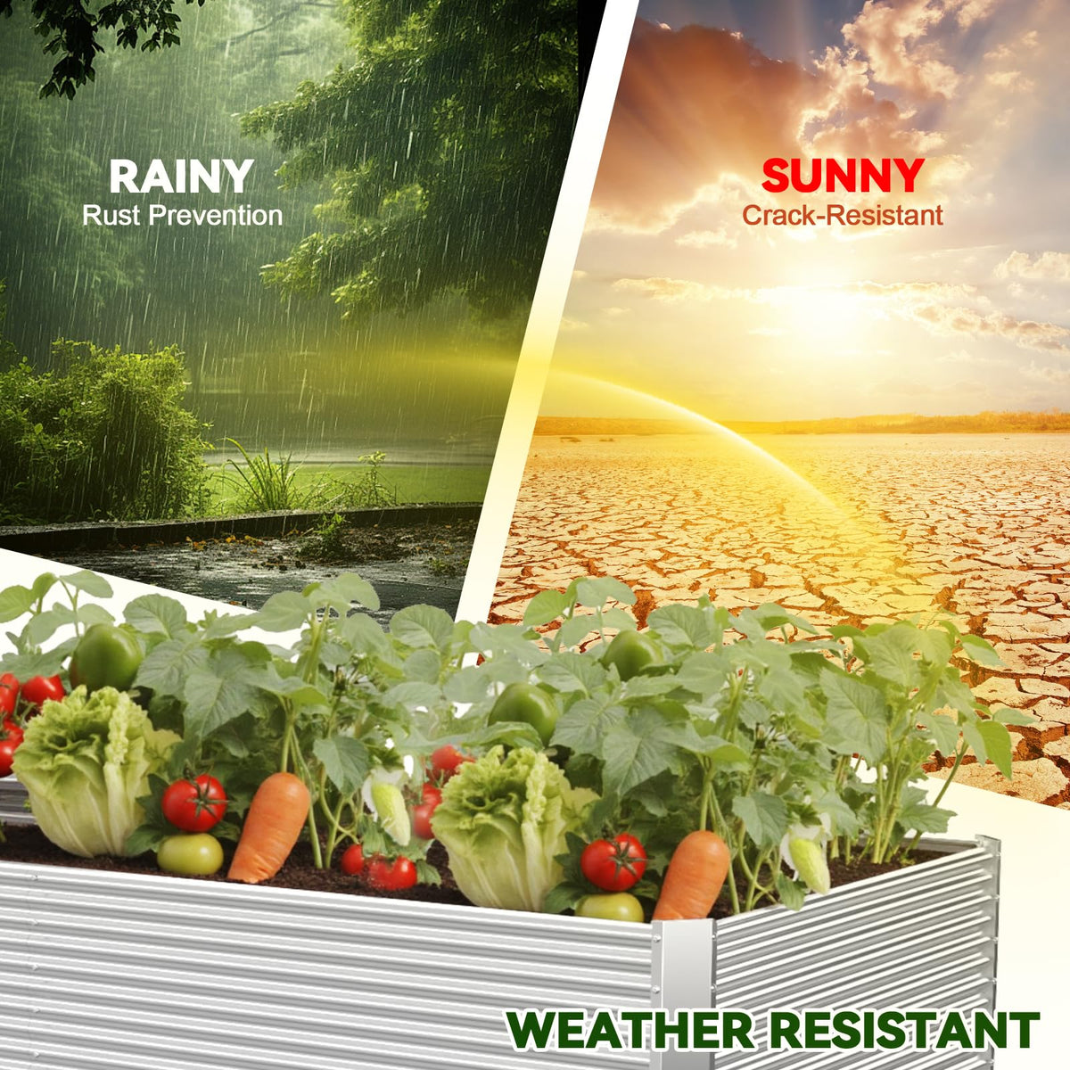 Sturdy OZMSHF steel panels provide durable garden structure