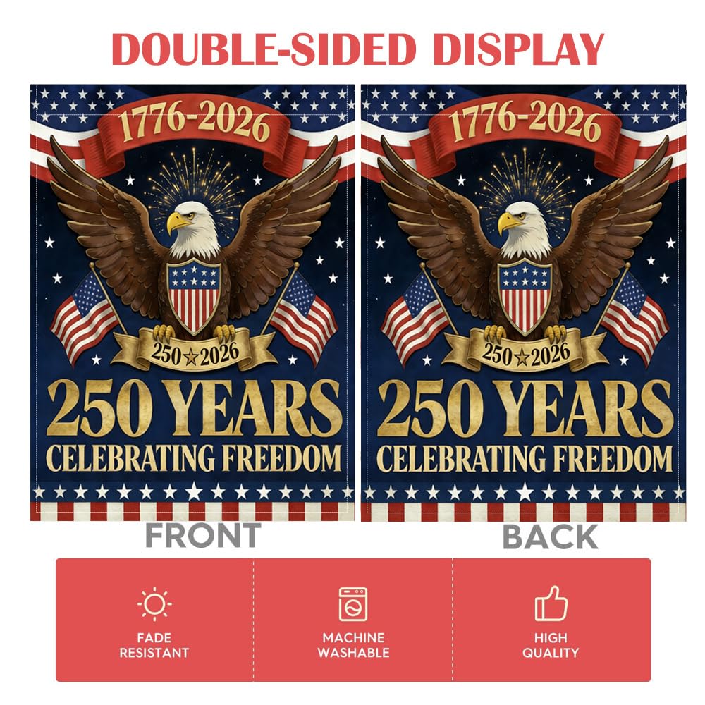 OZTK double-sided patriotic flag, bold eagle motif for porch or garden.