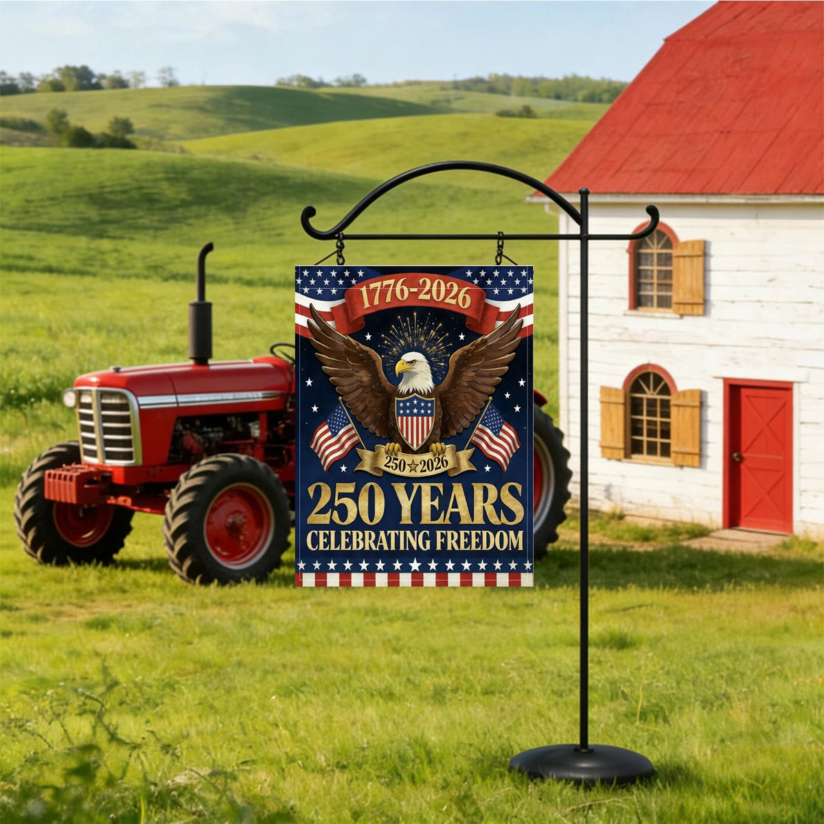 OZTK 250th anniversary eagle flag, bold symbol for community celebrations.