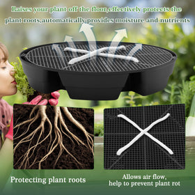 Close-up of auto irrigation system for fabric grow bags by P Polerden.