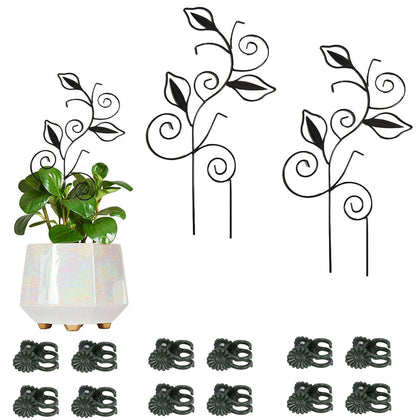 Paalee leaf shaped plant trellis supports small pots with a elegant leaf design