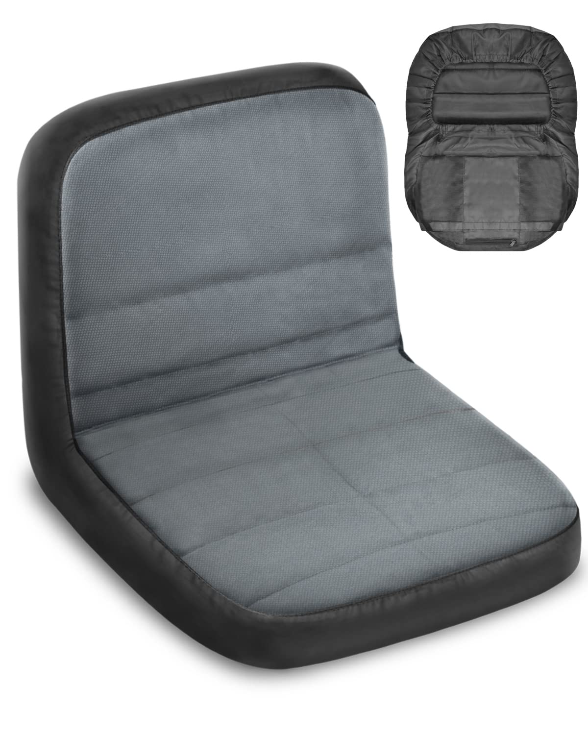 PACETAP riding lawn mower seat cover in gray, small size, front view