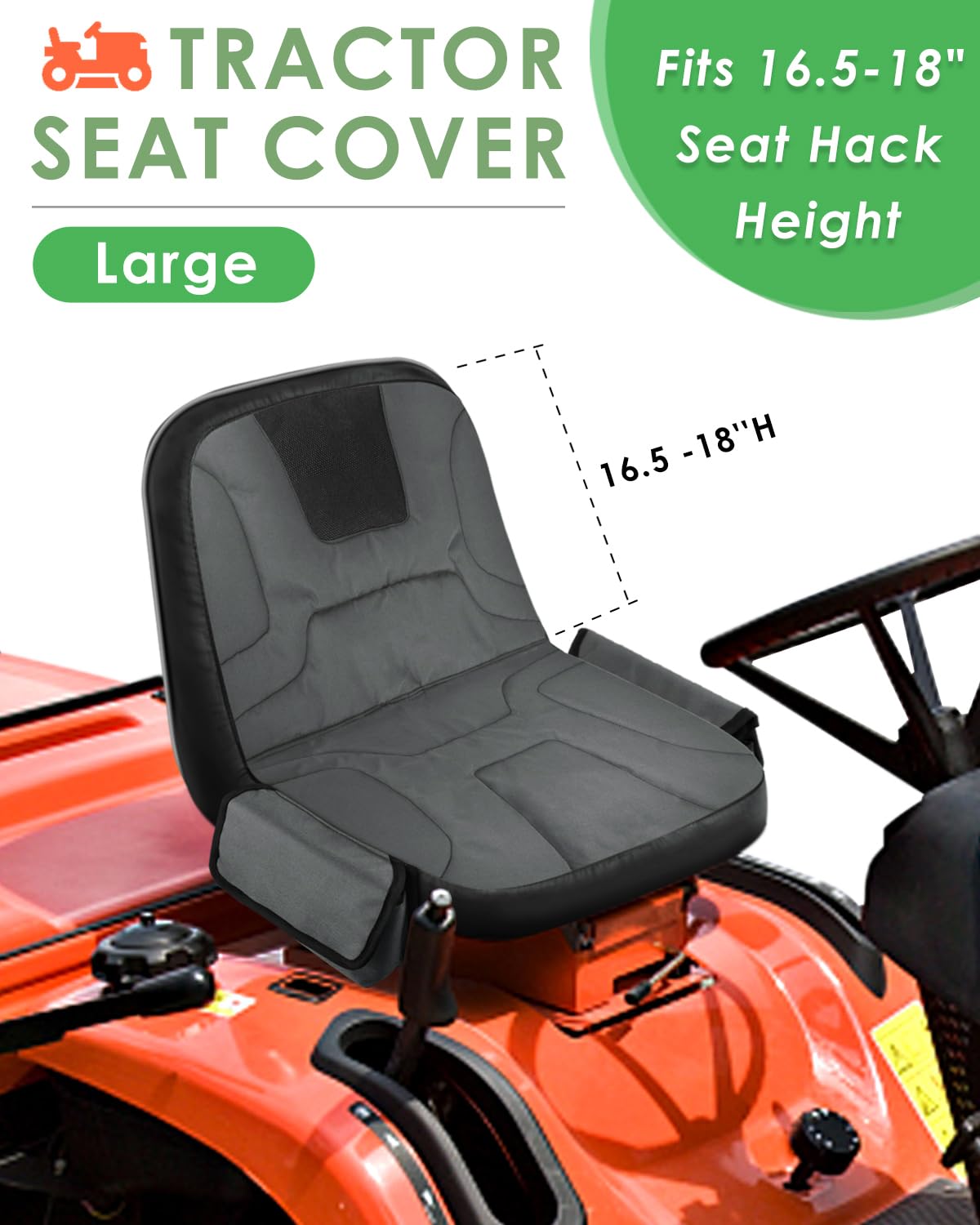 PACETAP tractor seat cover back pocket for gloves and small tools